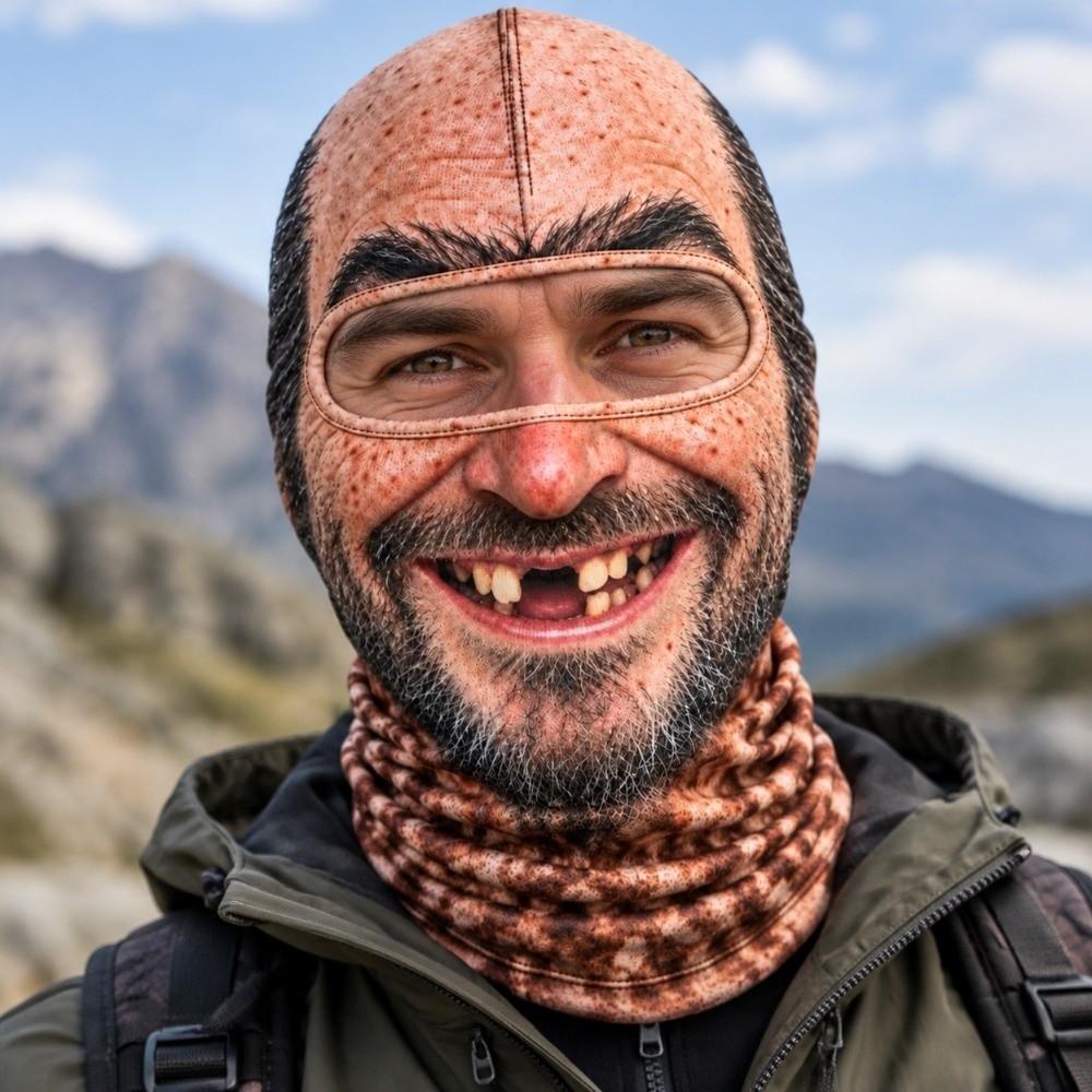 Balaklava z drukiem twarzy starego człowieka Maska na twarz Śmieszna maska narciarska Outdoor/Kolarstwo/Żarty/Impreza