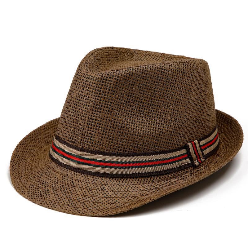 British jazz hat men's spring and summer new outdoor travel sunscreen sunshade beach hat women's breathable fashion straw hat top hat