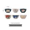 Abay Japanese Style Cute Cartoon Ceramic Rice Bowl Set