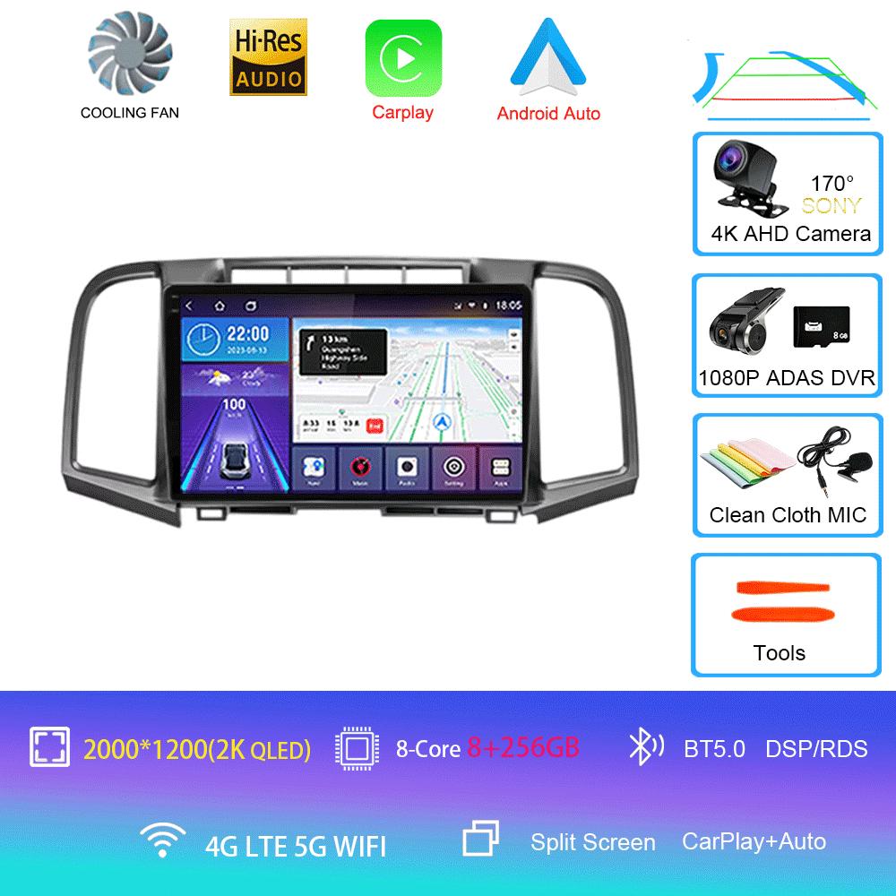 Android 14 Car Radio Carplay Auto For Toyota Venza 2008 2009 2010 - 2016 GPS WIFI+4G Multimedia DSP Player 2Din Video DVD Stereo