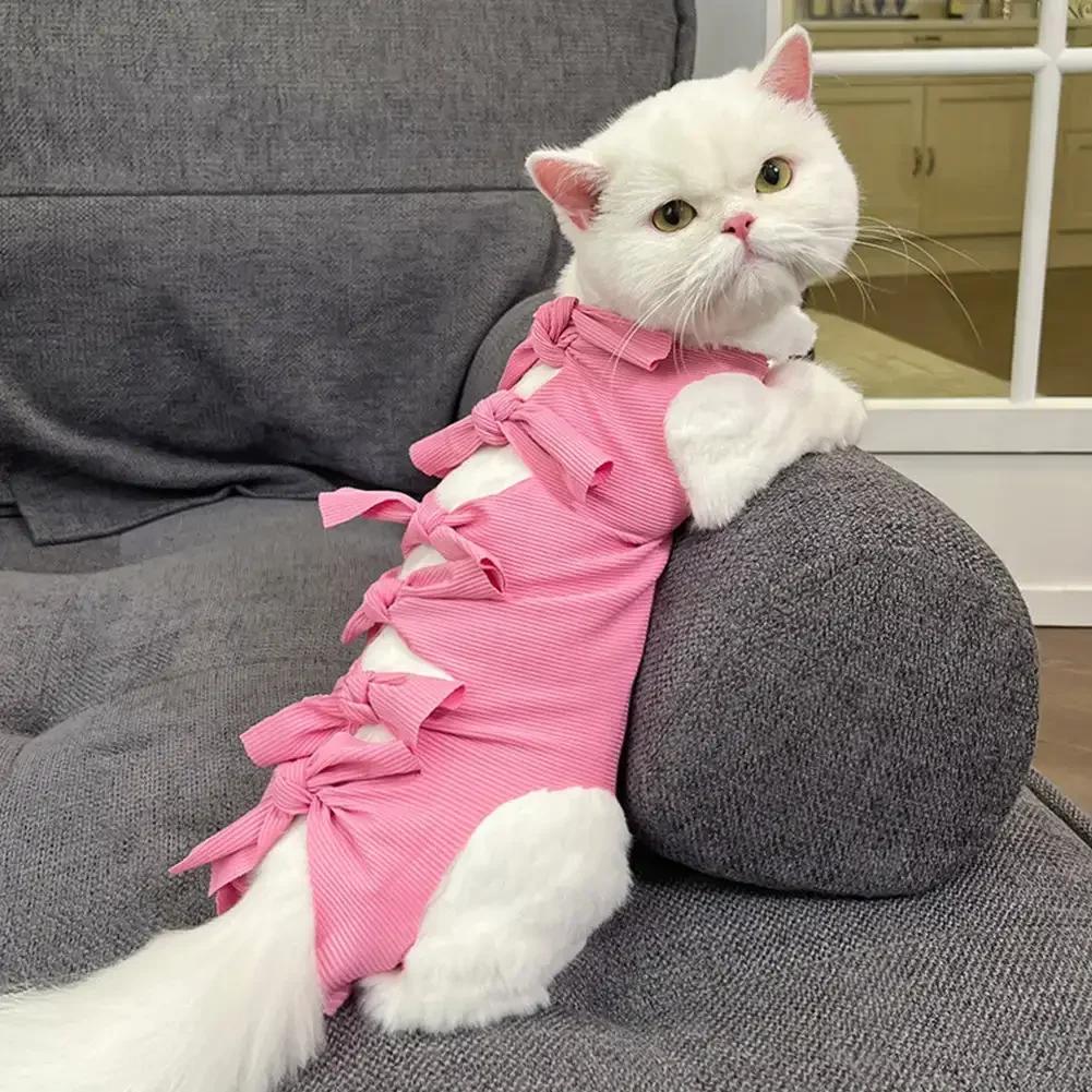 Cat Recovery Suit Breathable Cat Surgery Recovery Suit Onesies Female Kitty Castration Abdominal Wound Recovery Clothing Outfits