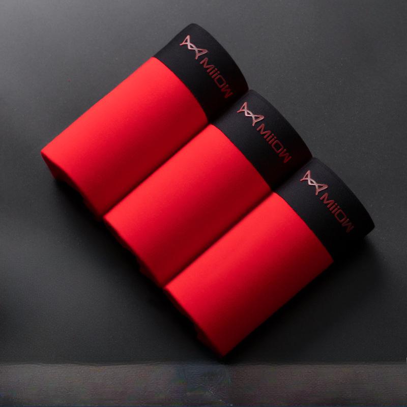 

3 шт. Красное мужское бесшовное нижнее белье, квадратные трусы, швейные трусы с плоским углом, трусы-боксеры 3XL