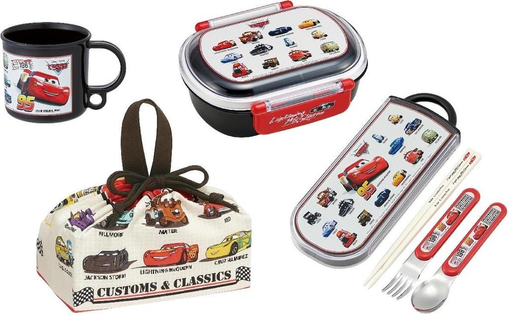 Skater Cars 25 Antibacterial Dishwasher Safe Soft Lid Tight Lunch Box Oval Lunch Box 360ml Trio Set Cup Lunch Pouch McQueen Car Kids Children
