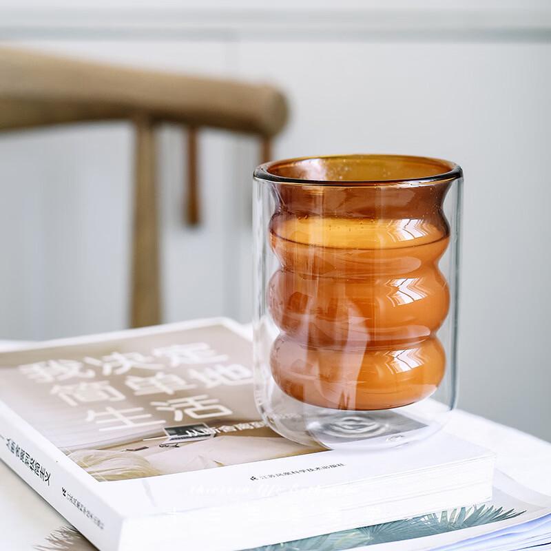 Spiral Double-Layer Glass Cup