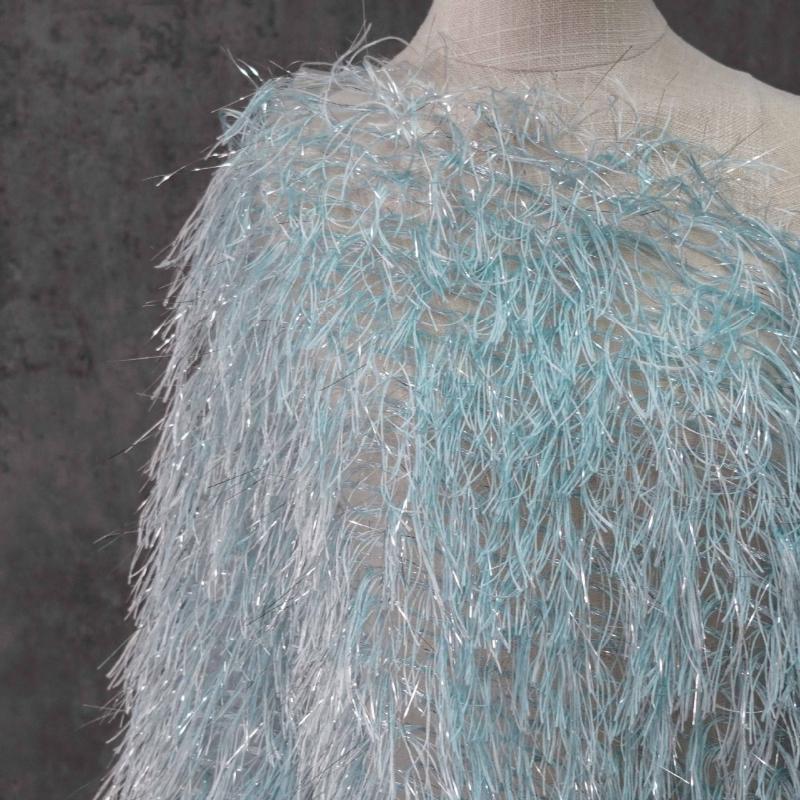 

Silver Gold Thread Tassels Translucent Fabric for DIY Shirt Women s Dress Summer Formal Dress Decoration Fabric 100x138cm