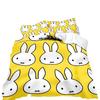 Hot Sale Miffys-Kawaii Bedding Set Soft Polyester Quilt Cover Pillowcase Set Single/Double/Queen for Boys Girls Home Textile