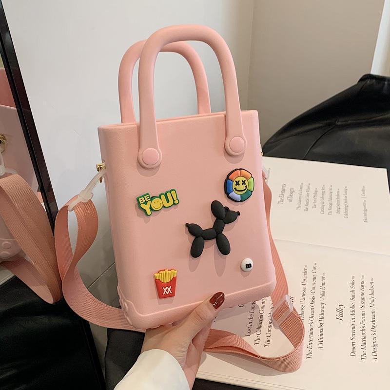 

Pinduoduo силиконовая мультяшная сумка с отверстиями 2025 пляжная сумка eva сумка-желе портативная сумка-мессенджер Pendant decoration, random, unspecified розовый