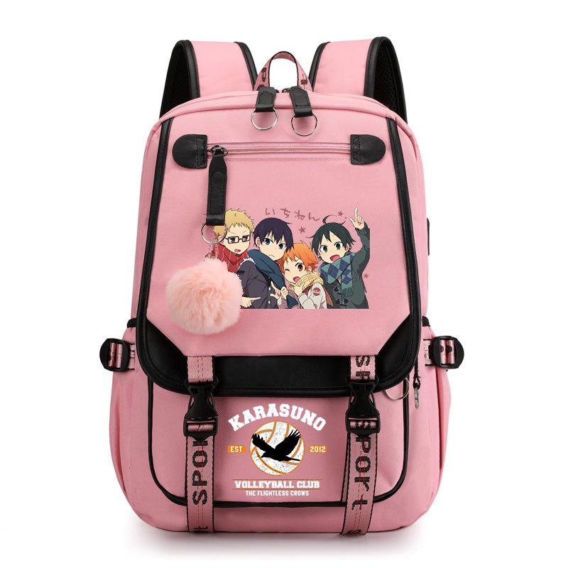 Anime volleyball teenager peripheral printing middle school student schoolbag outdoor large-capacity backpack