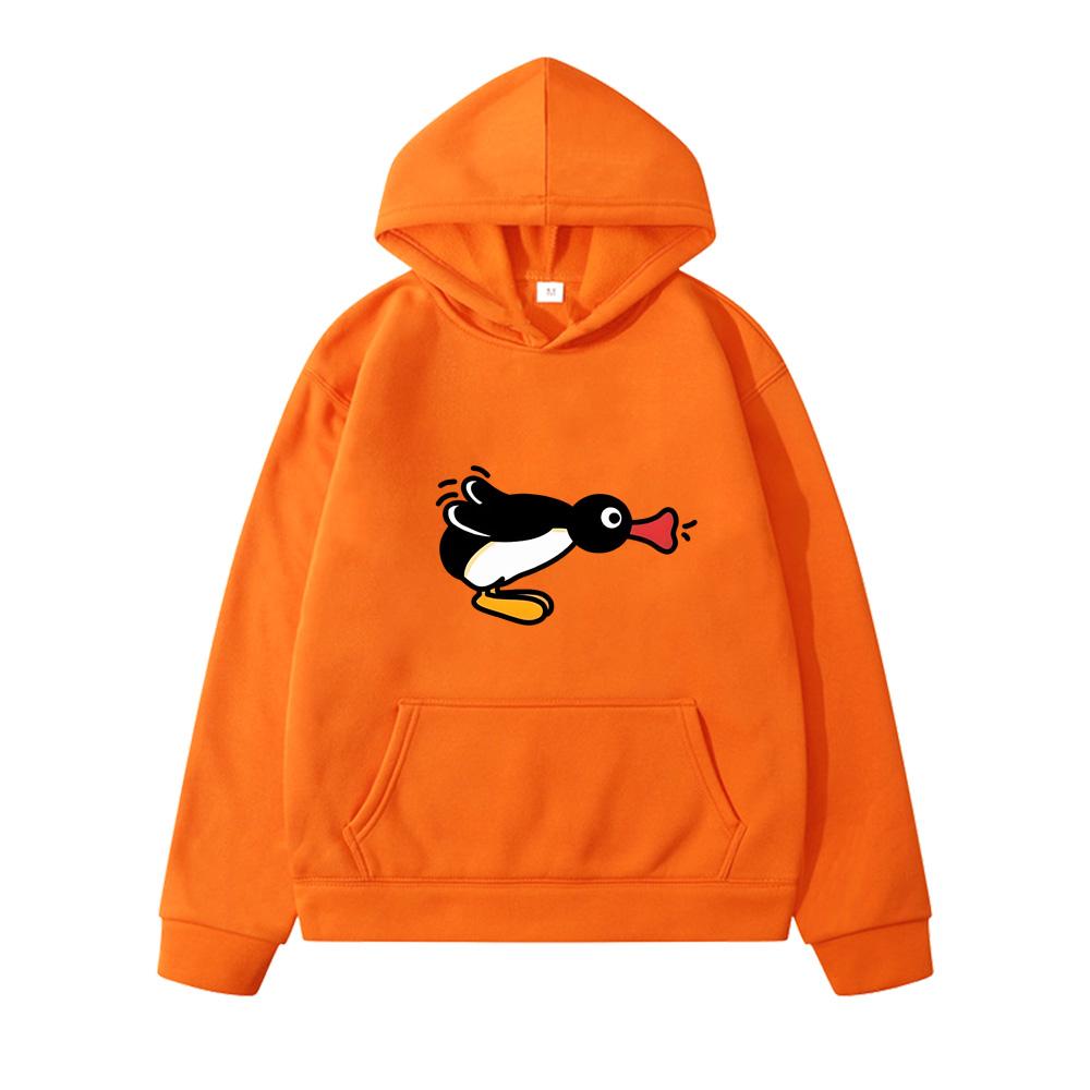 Cute Pingu boys/girls Cartoon Print Hoodies Kids Clothes Winter Warm Long Sleeve Sweatshirts Children's Anime Hooded Funny Tops Cute pullover
