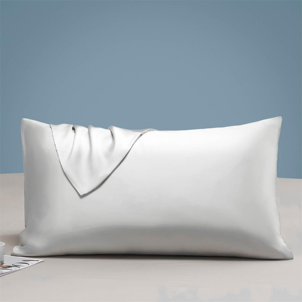 Tencel Lyocell Pillowcase Summer Silky Smooth Solid Color Silk Cool Smooth Hair Pillow Towel Pillow Core Cover 48x74cm [one pack]