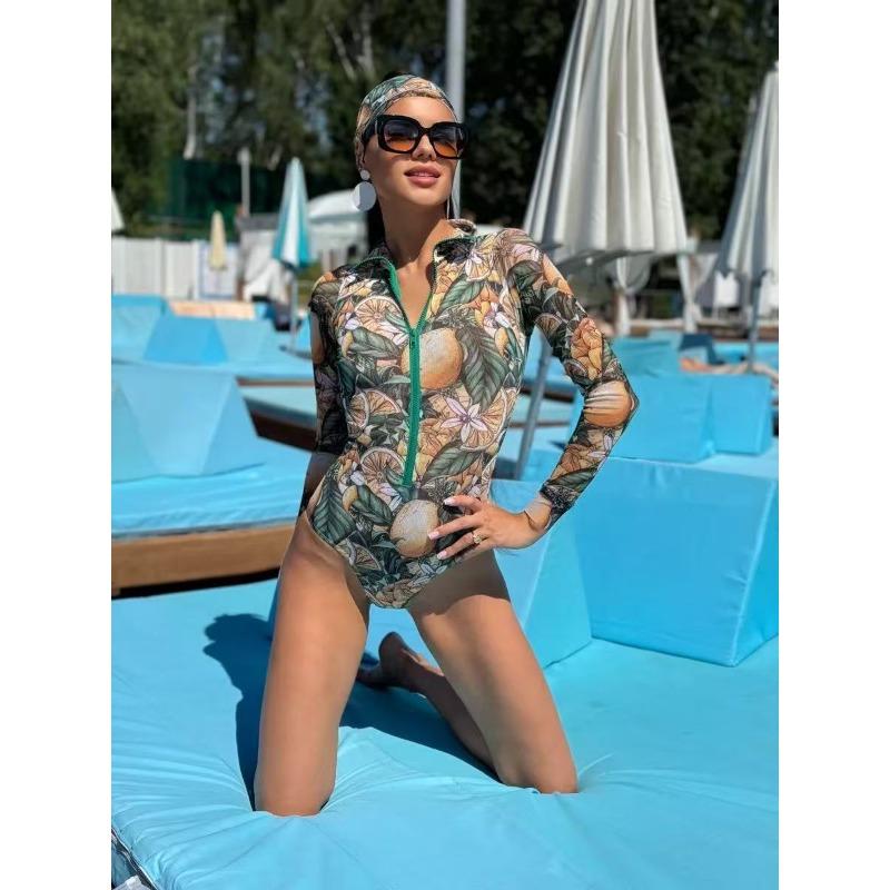 Sunscreen Swimsuit Women's European and American One-piece Swimsuit Bikini Two Pieces