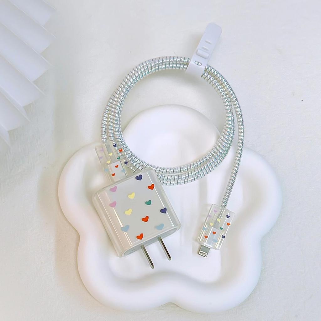 Geeignet für Apple Datenkabel Schutzhülle Ladegerät 20W Schnellladung bruchsicher Kabelaufwickler Niedliches Blume Tier Fortgeschritten