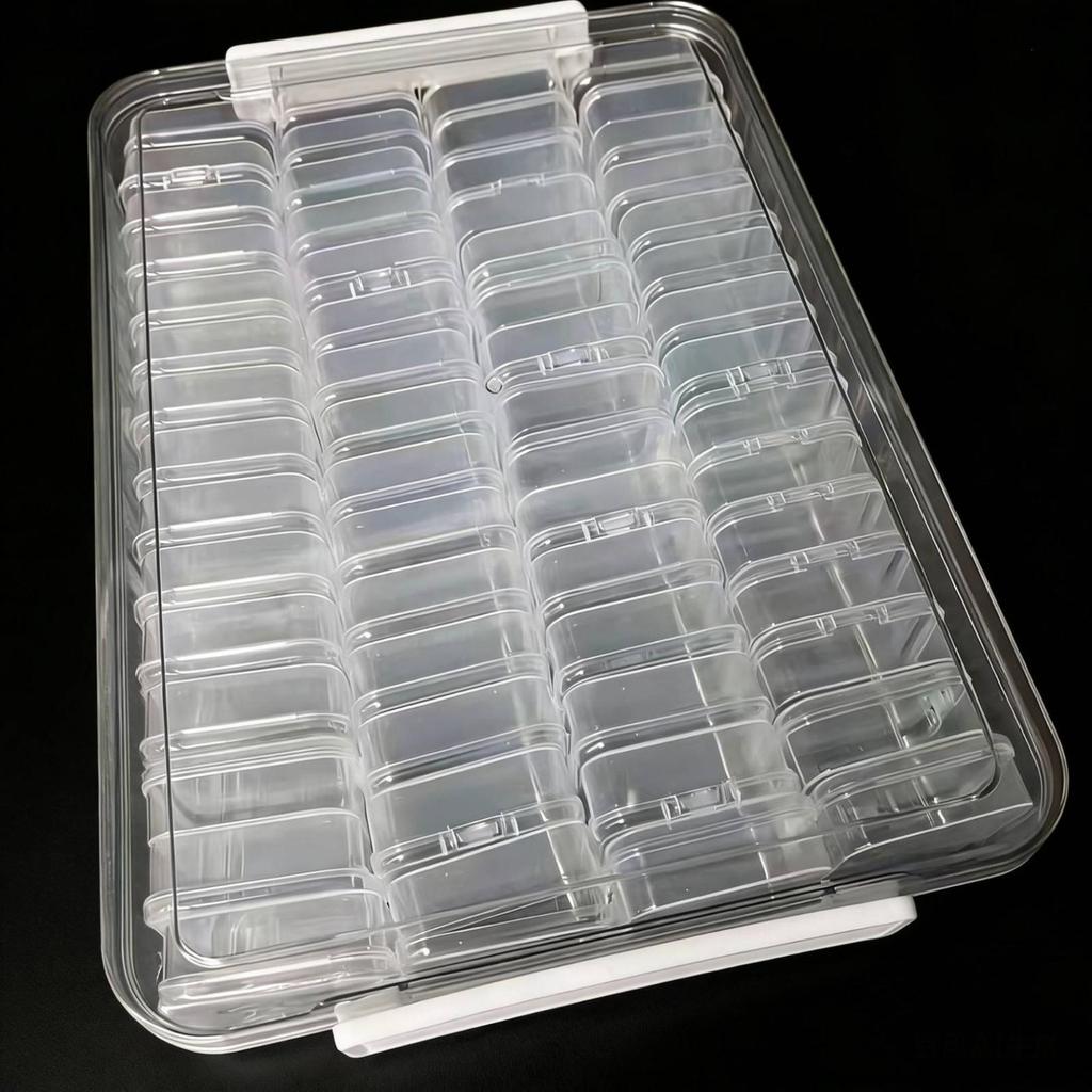 Craft Organizer with Small Bottles Transparent Box Clear for Crafters