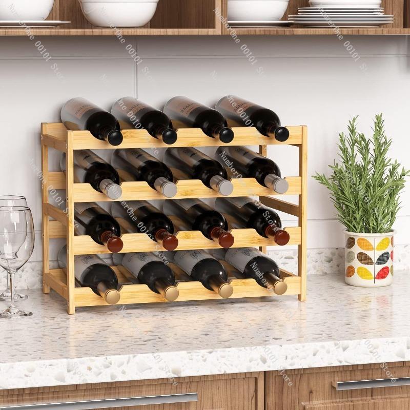 Multi-Layer Wine Rack Desktop Display, Stylish Wine Bottle Holder, Elegant Living Room Wine Storage Rack Display Organization