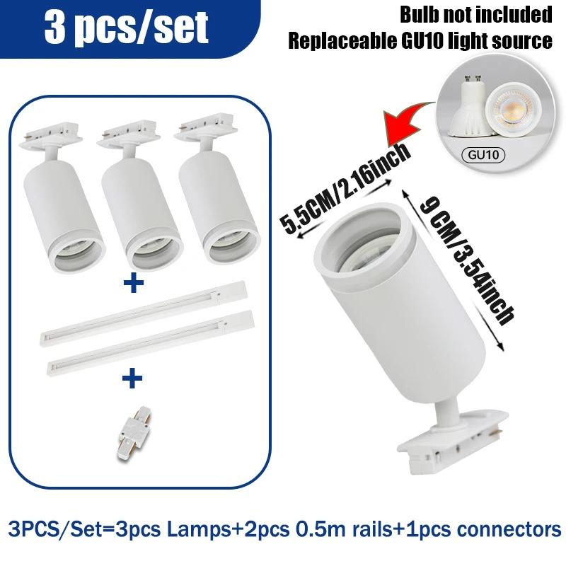 LED Track Light Clothing Store GU10 Focus Rail Spot DIY Bulb Design Fixture Shop Home Kitchen Track Lamp Source lane Spotlight