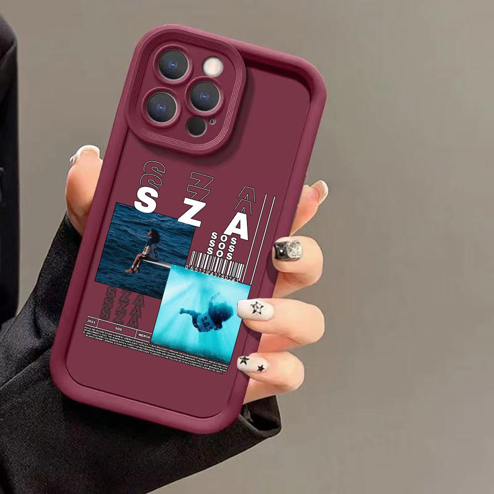 Liquid Silicone Shockproof Case For Apple iPhone 15 14 13 12 11 Pro Max 7 8 16 X S 14 15ProMax Phone Case Singer SZA SOS Cover
