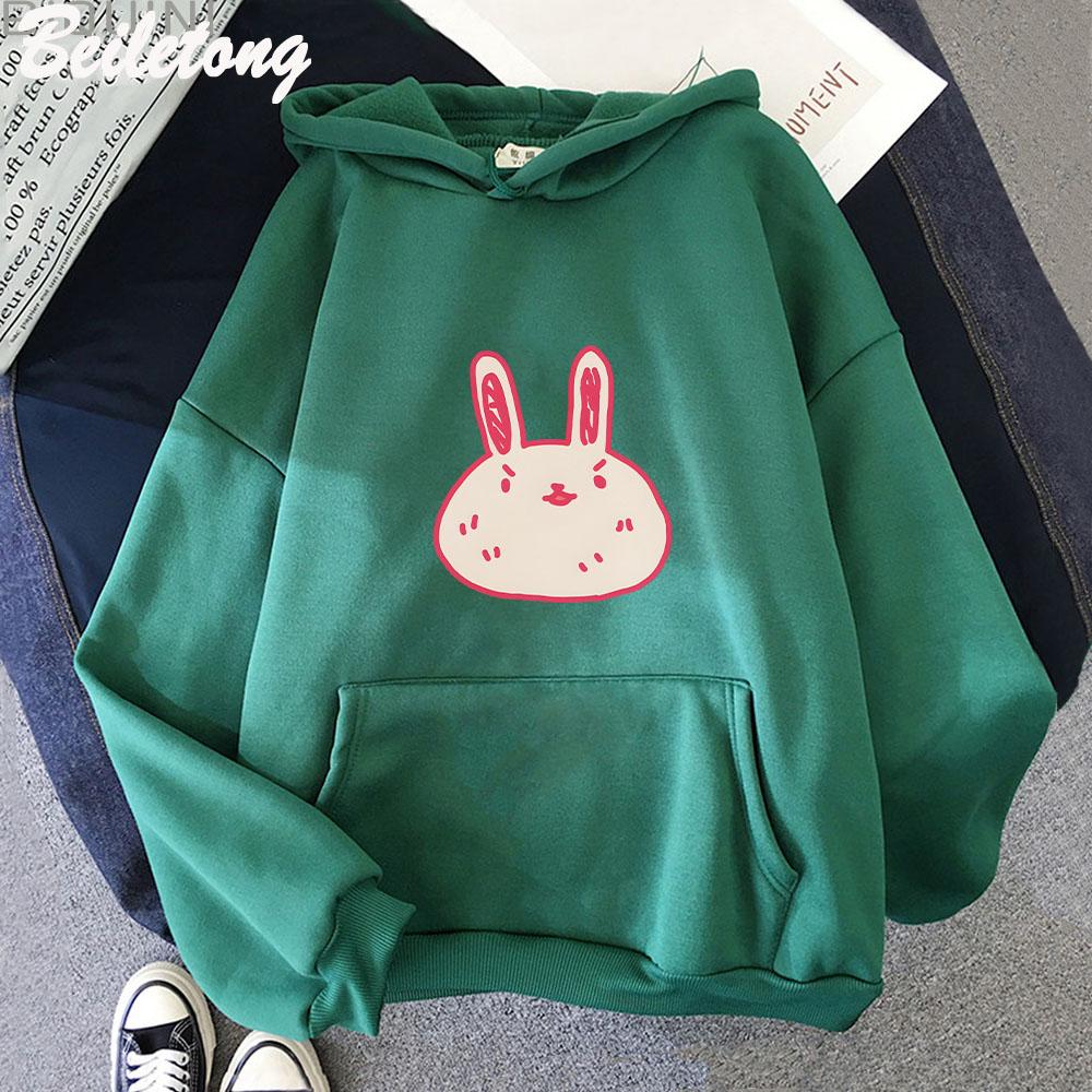 Omori Hoddie Kawaii Pink Bunnyprinting Hoodies Man Woman Harajuku Sweatshirts Pocket Clothes