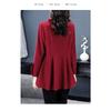 Plus Size Women's New Spring Style Contrasting Color Fungus Solid Color Long-sleeved Tops