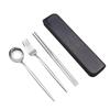 Stainless Steel Spoon Fork Chopsticks Set Storage Box Tableware Coffee Snacks Fruit Dessert Portable Spoon Fork Chopstick Set
