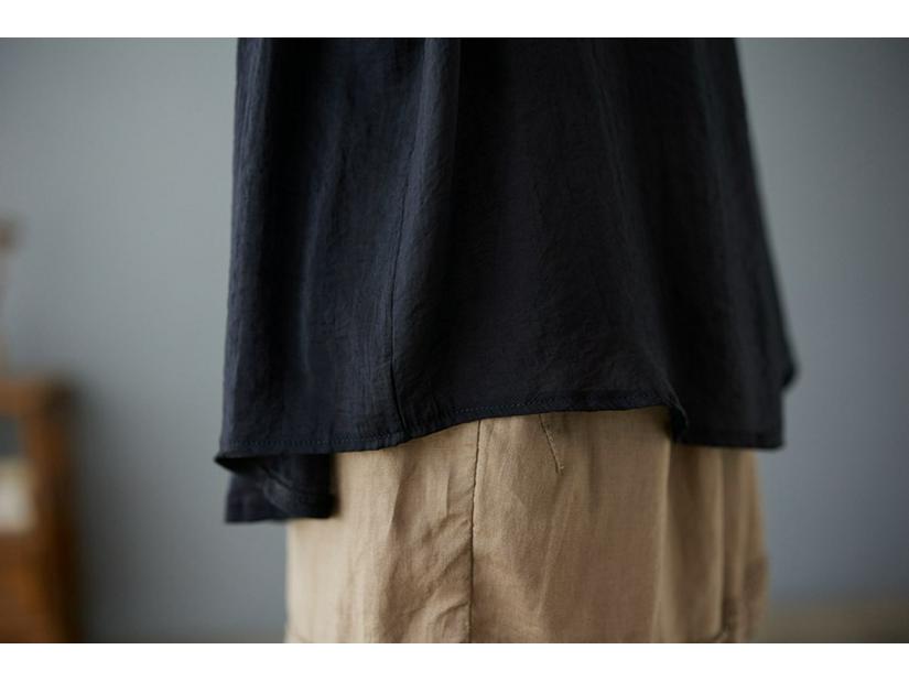 2022 Summer Plus Size Cotton Linen Casual Loose Slimming Short Sleeve T-Shirt for Women