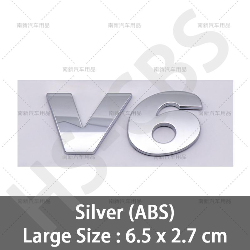 ABS V6 V8 Automobile Displacement Logo For VW Volkswagen Car Styling Rear Trunk Stickers Emblem Tailgate Decal Car Accessories