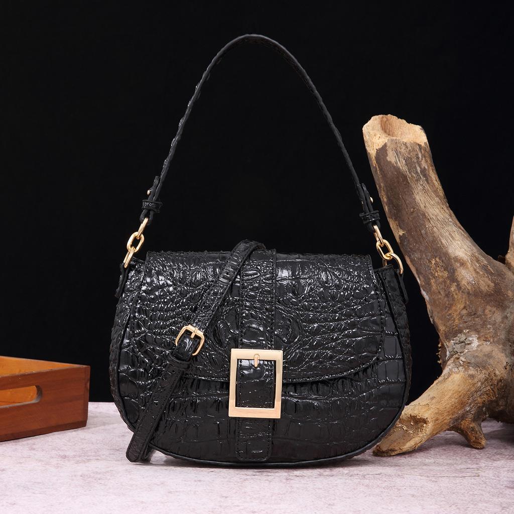 New Fashionable Alligator Pattern Shoulder Bag High-quality Retro Handbag All Match Women's Armpit Swagger Bags