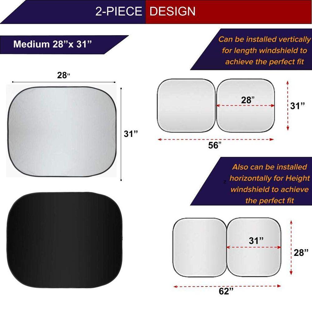 Foldable Sunscreen Curtain Car Sun Shade Reflective Fabric Windshield Sun Shade Silver Reflective