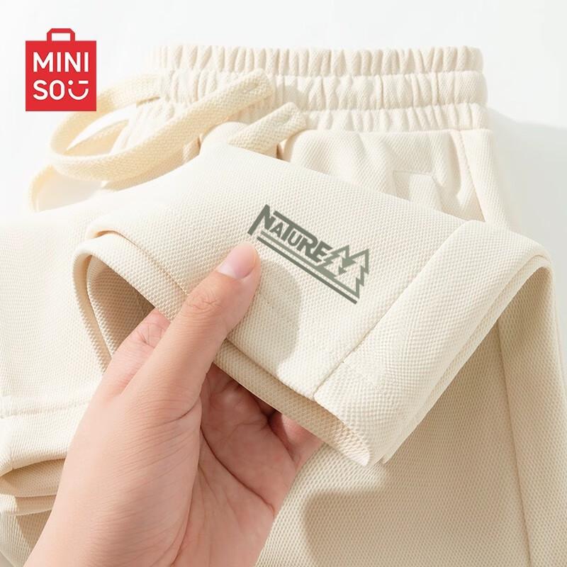 MINISO Men s Summer Loose-Fit Casual Knee-Length Shorts M
