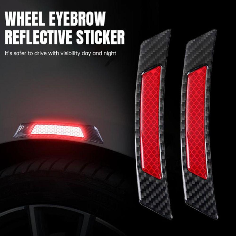 2Pcs High Brightness Reflective Wheel Arch Stickers Safety Warning Decal Car Exterior Protection