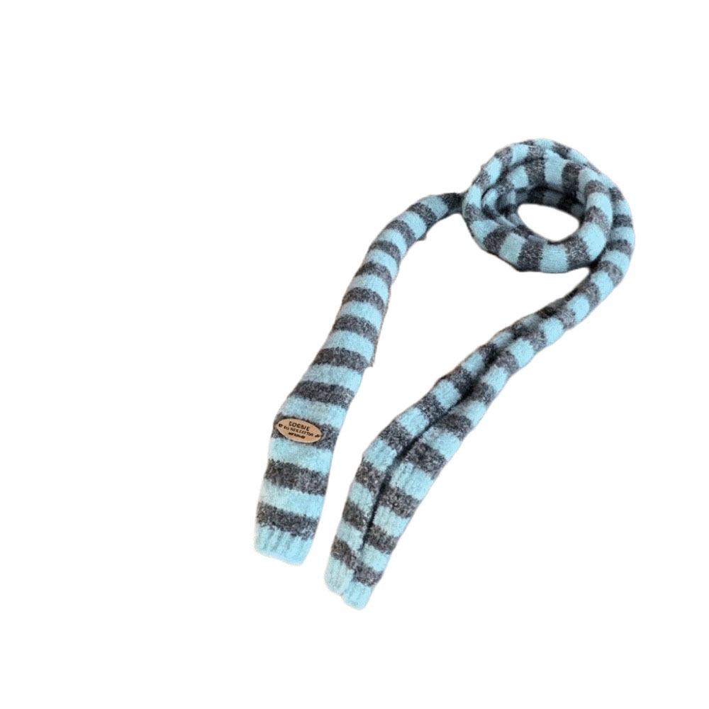 Harajuku Striped Scarf Collocation Clothing Accessories Knitted Shawl Long Narrow Scarves Winter