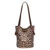 Ielgy Leopard Print Casual Large Capacity Bucket Bag Retro Casual Tote Bag Fashion One Shoulder
