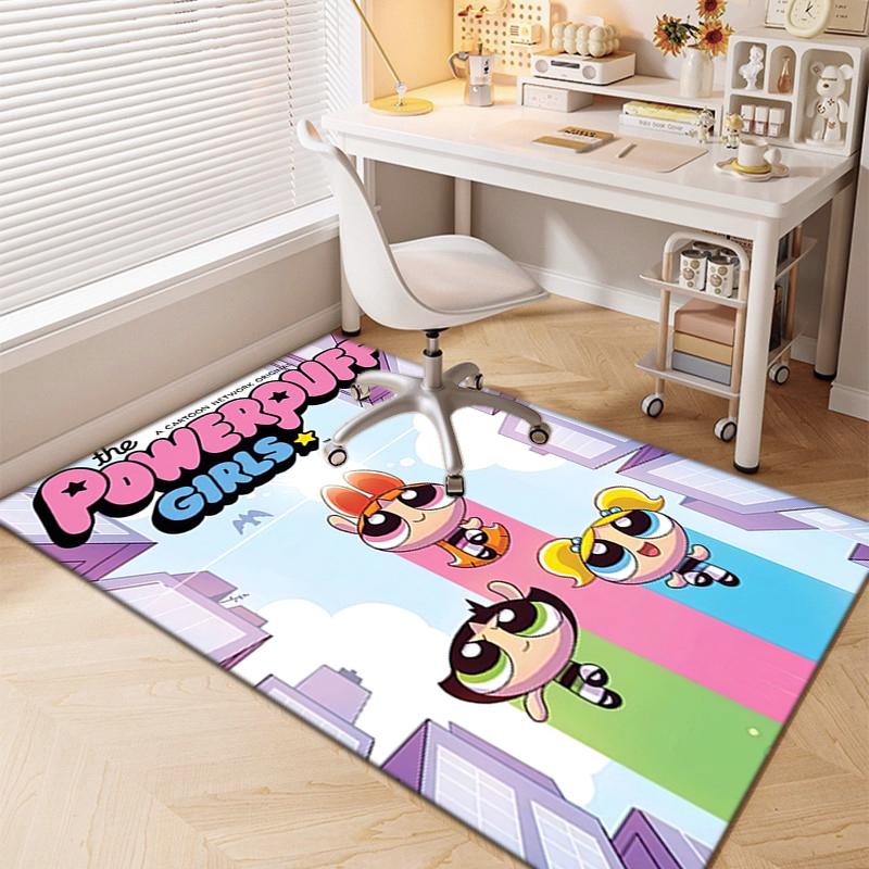 1Pc The Powerpuff Girls Printed rectangle carpet, home door mat, outdoor travel protection carpet A5