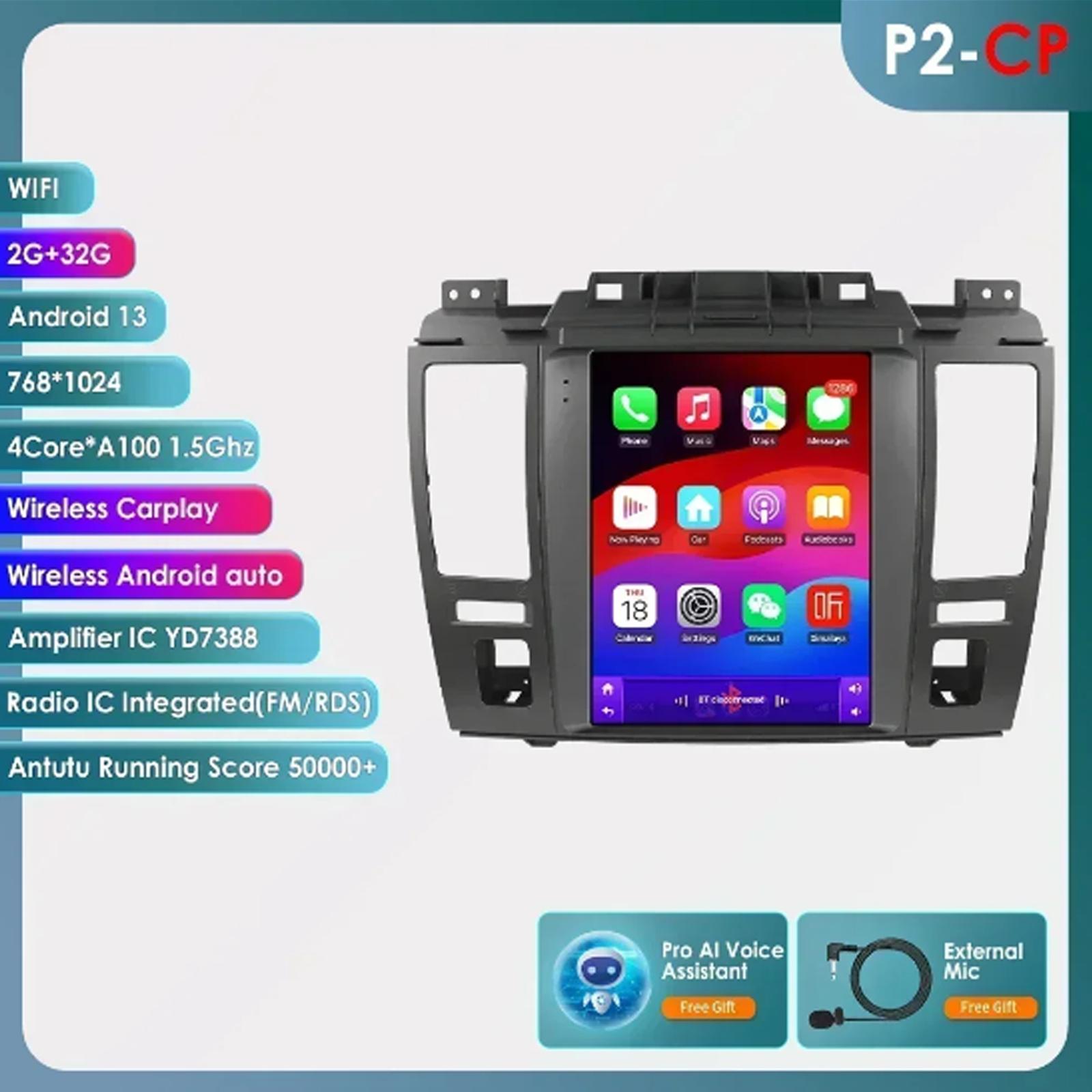 

Ossuret Android Car Radio для Nissan Tiida C11 2004 - 2013 Мультимедиа 9,7-дюймовый вертикальный экран Carplay Android Auto Интеллектуальный мультимедийный проигрыватель RDS P2CP 4Core 2G 32G AI