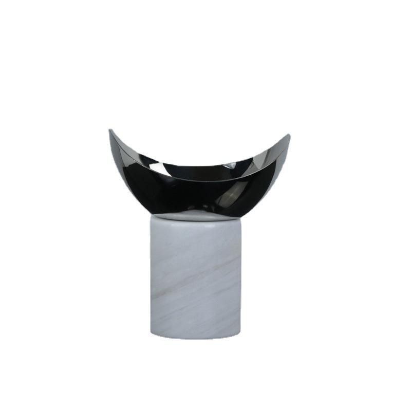 Modernes, schlichtes Marmor-Blumengeschirr aus Edelstahl für Wohnzimmer, TV-Schrank, Büro, Schreibtisch, Arbeitszimmer, stilvolle Lichtdekoration