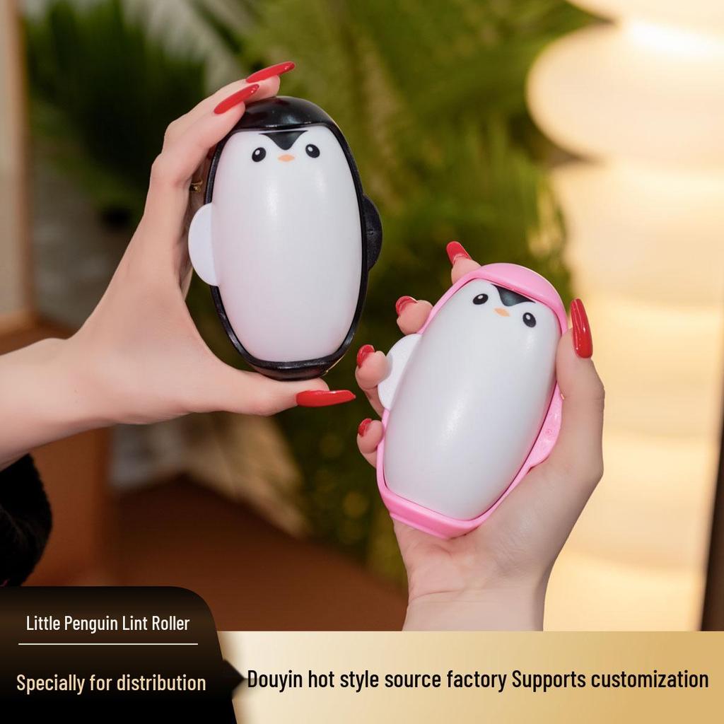 Meigejia Waschbare Pinguin Fusselrolle - Niedlich, Starke Haftung, Praktisch.