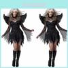 S-xxxl Women's Halloween Themed Ghost Bride Costume With Elegant Dark Angel Features