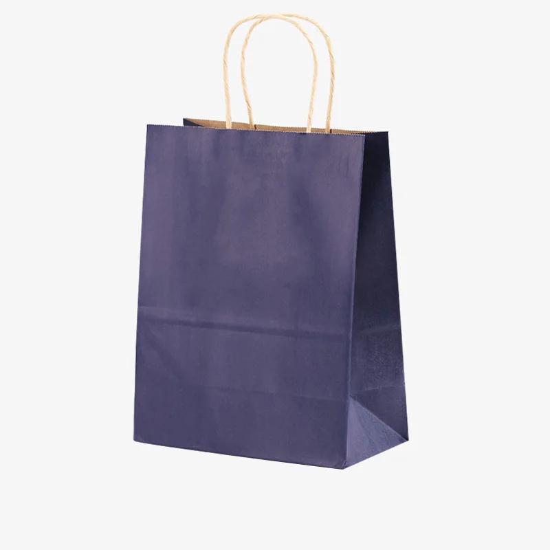 25/50Pcs Brown Kraft Paper Gift Bags With Handle Wedding Birthday Party Favor Bags For Small Shopping Retail Merchandise Bags