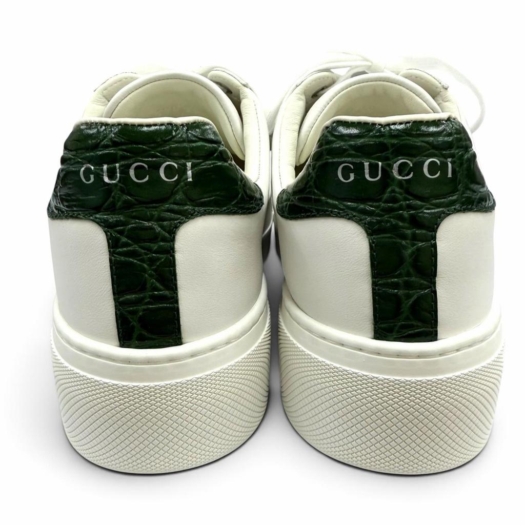 Pristine GUCCI Low Cut Sneakers Ace Web Stripe Platform Leather White 35 791399 Used