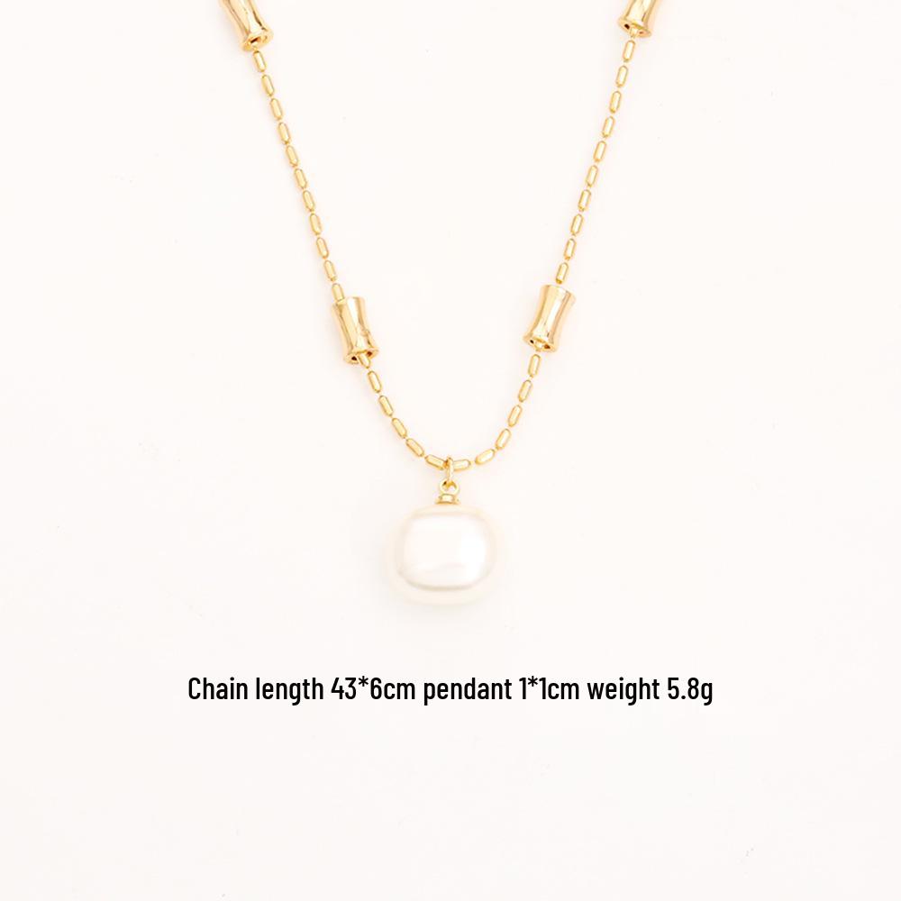 Elegantes Zuckerperlen-Halsketten- & Romantisches Ohrstecker-Set - Vielseitiger und Stilvoller Schlüsselbein-Schmuck