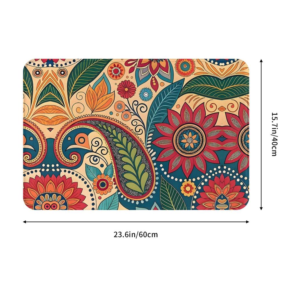 Stylish Mandala Flower Door Mat, Suitable for Machine Washing, Perfect for Bathrooms, Bedrooms, Living Rooms, And Entrances