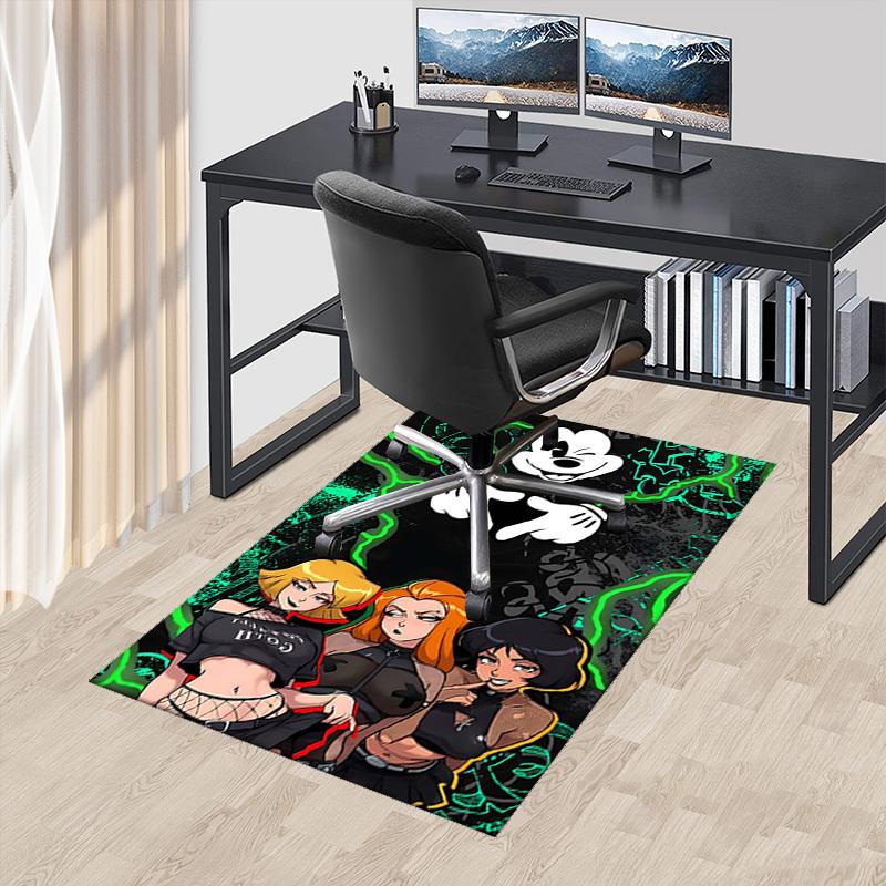 

1pc Mickey Mouse Gothic Style Chair Mat - Anime Cartoon Design Office Rug for Home Decor, Gaming Room, Seasonal Gift, Non-Slip Carpet.A002 60cm by 90cm