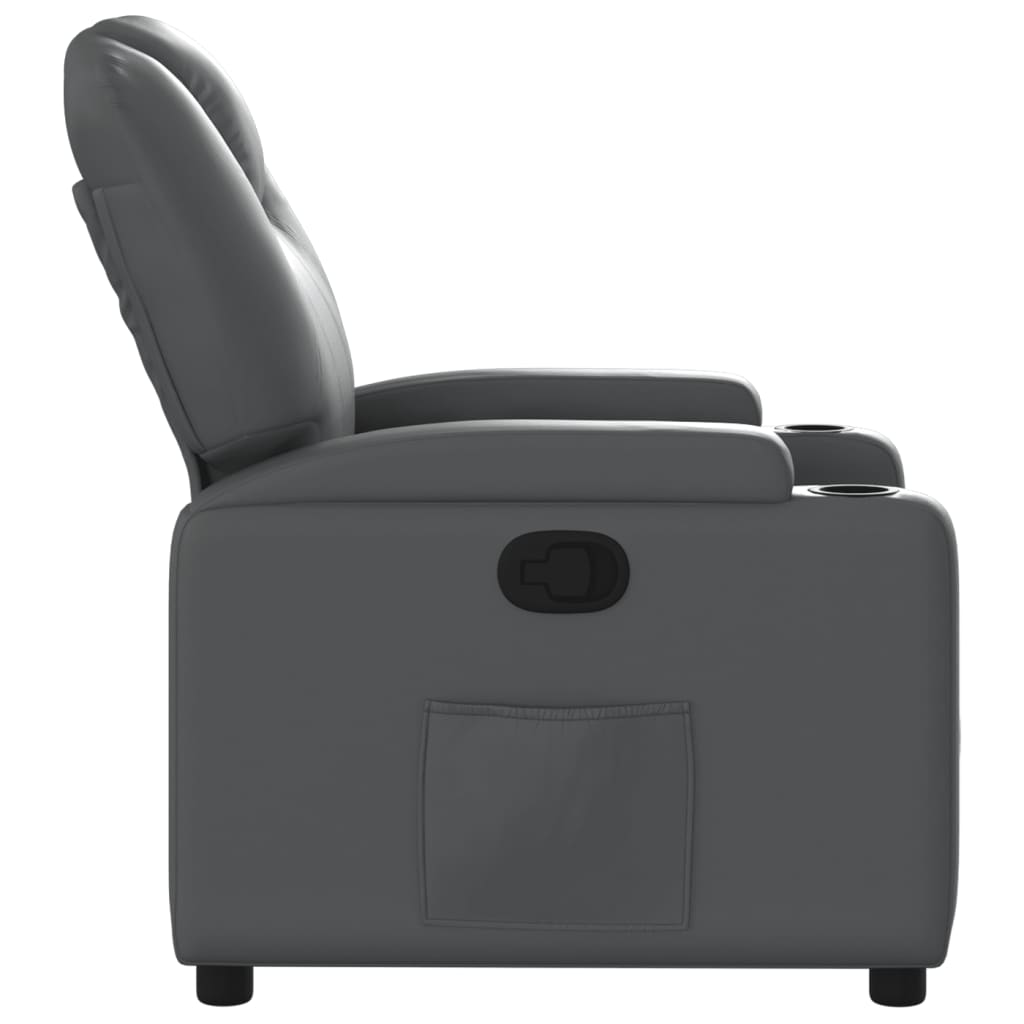 Relaxation Armchair Grey Synthetic Leather