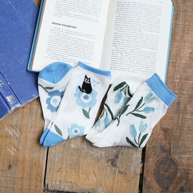 Bananasisters Blooming Flower Socks_2color