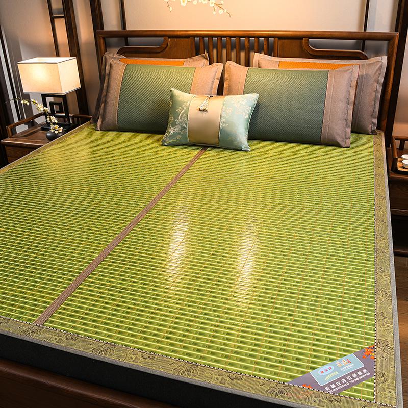 Bamboo Ice Silk Summer Cooling Mat: Foldable Double-Sided Mat for Dormitory or Home, 1.8m