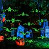 Fluorescent Bat Decor Halloween Bat Shaped Hanging Ornament Glowing Bat Pendant Bat-Shaped For Halloween Party Outdoor Yard