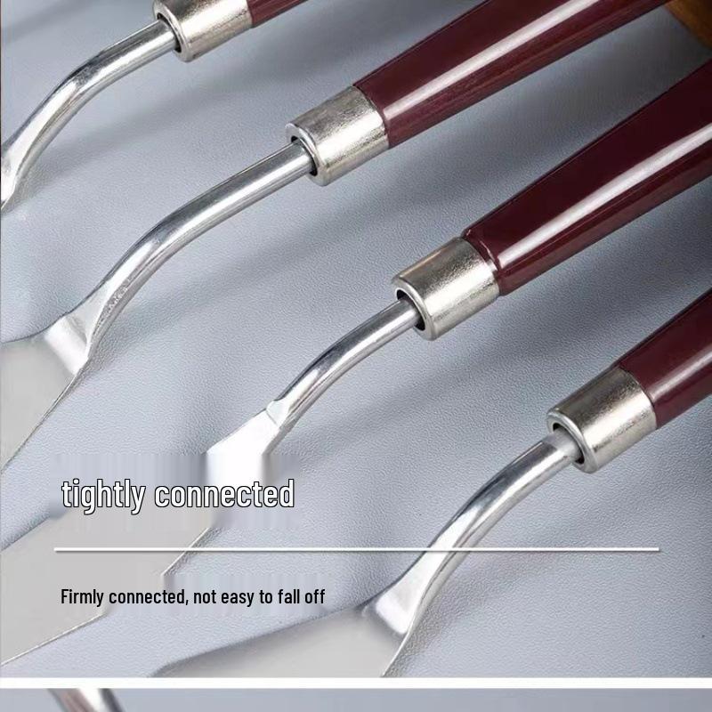 Stainless Steel 5pc Palette Knife Set for Oil Painting - Ceramic Tip & Acrylic Mixing Tools