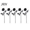 Long Stem Faux Flowers Realistic Silk Black Roses with Stems for Wedding Centerpieces, Halloween Home Durable Floral Decor, Artificial Arrangements