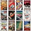 24 Heures Du Mans Metal Sign Vintage Plaque Tin Sign Wall Decor For Bar Pub Metal Crafts Retro Racing Car Poster Custom