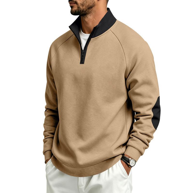 Men S Loose Stand Collar Fleece Zip Up Casual Sweatshirt