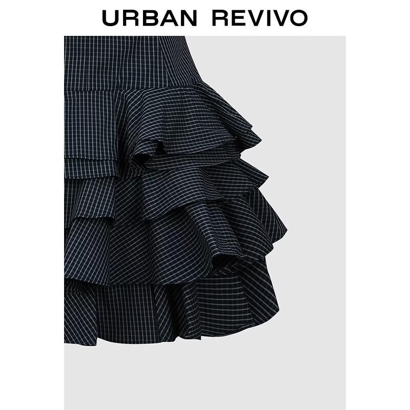 UR 2026 Women's Sleeveless Plaid Cake Skirt Mini Dress
